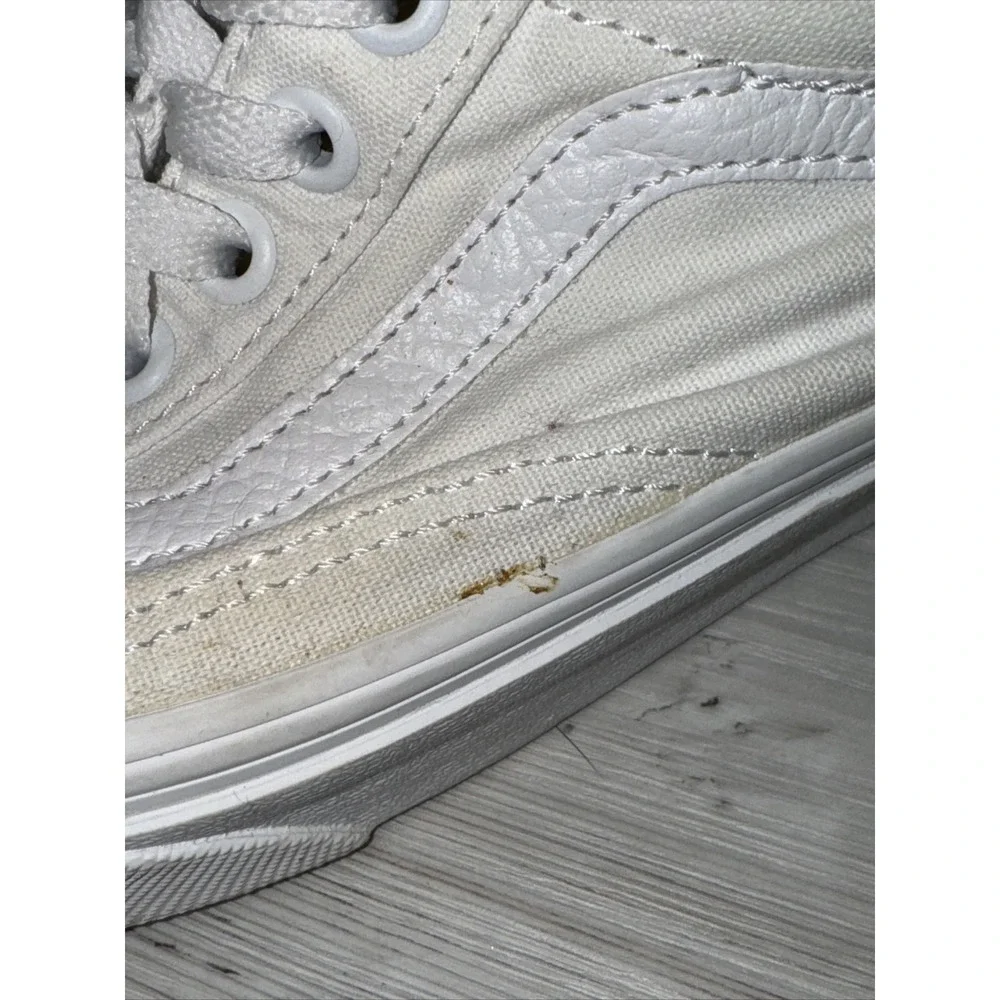 Vans Shoes Womens 7.5 Mens 6 Old Skool Sneakers White Canvas Lace Up‎ Low 508731